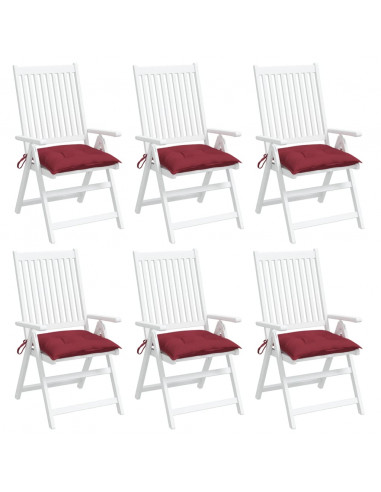 Cuscini per Sedia 6 pz Rosso Vino 40x40x7 cm in Tessuto Oxford