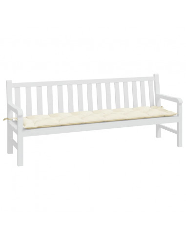 Cuscino per Panca Giardino Crema 200x50x7 cm in Tessuto Oxford