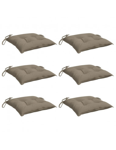 Cuscini per Sedia 6 pz Tortora 40x40x7 cm in Tessuto Oxford