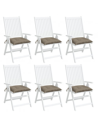 Cuscini per Sedia 6 pz Tortora 40x40x7 cm in Tessuto Oxford