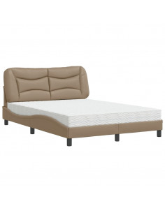 Letto con Materasso Cappuccino 140x190cm Similpelle 2