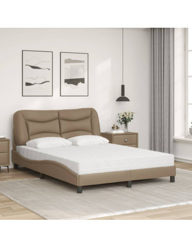 Letto con Materasso Cappuccino 140x190cm Similpelle