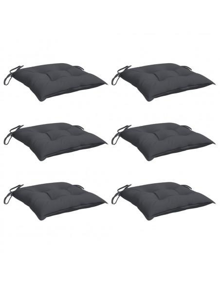 Cuscini per Sedia 6 pz Antracite 40x40x7 cm in Tessuto Oxford