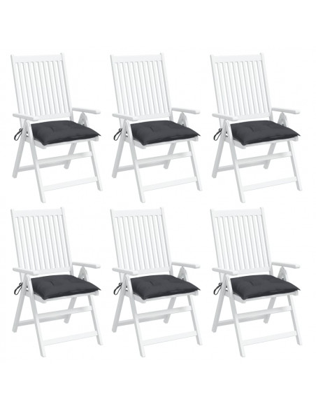 Cuscini per Sedia 6 pz Antracite 40x40x7 cm in Tessuto Oxford