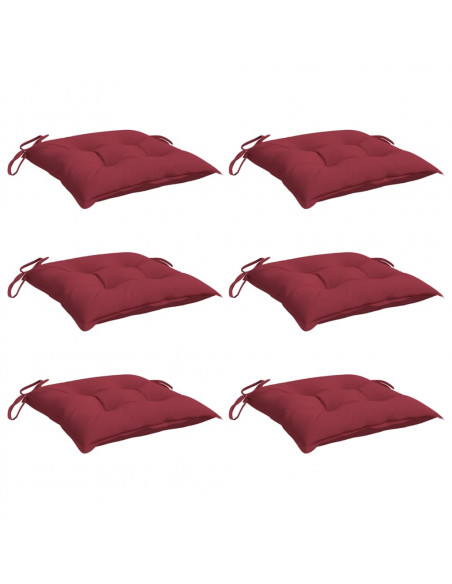 Cuscini per Pallet 6 pz Rosso Vino 50x50x7 cm Tessuto Oxford