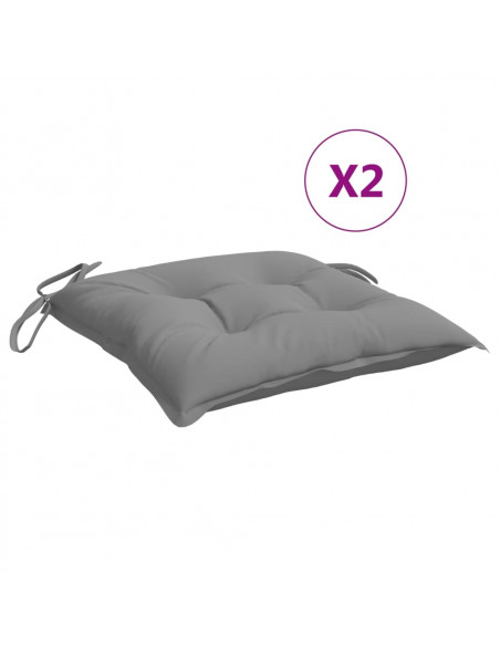 Cuscini per Sedia 2 pz Grigi 50x50x7 cm Tessuto Oxford