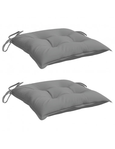 Cuscini per Sedia 2 pz Grigi 50x50x7 cm Tessuto Oxford