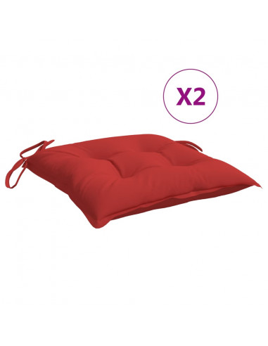 Cuscini per Pallet 2 pz Rossi 50x50x7 cm Tessuto Oxford