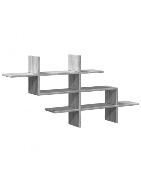 Mensola a Muro Grigio Sonoma 124,5x18x60,5 cm in Truciolato