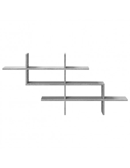 Mensola a Muro Grigio Sonoma 124,5x18x60,5 cm in Truciolato