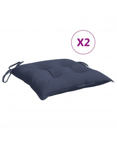 Cuscini per Sedia 2 pz Blu Marino 50x50x7 cm in Tessuto Oxford 2