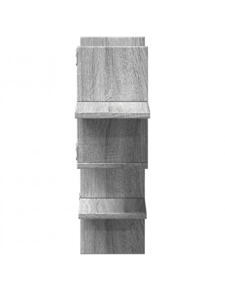 Mensola a Muro Grigio Sonoma 124,5x18x60,5 cm in Truciolato