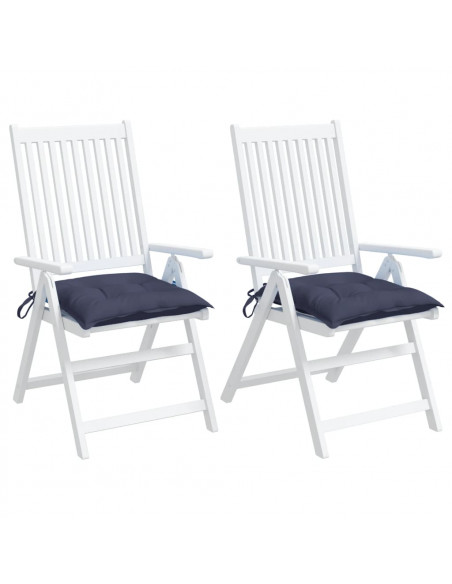 Cuscini per Sedia 2 pz Blu Marino 50x50x7 cm in Tessuto Oxford