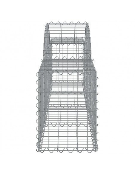 Cesti Gabbioni ad Arco 14 pz 200x30x40/60 cm Ferro Zincato