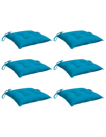 Cuscini per Pallet 6 pz Azzurri 50x50x7 cm in Tessuto Oxford
