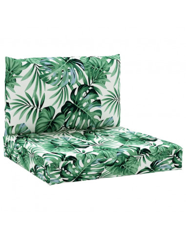 Cuscini per Pallet 2 pz Motivo a Foglie Tessuto