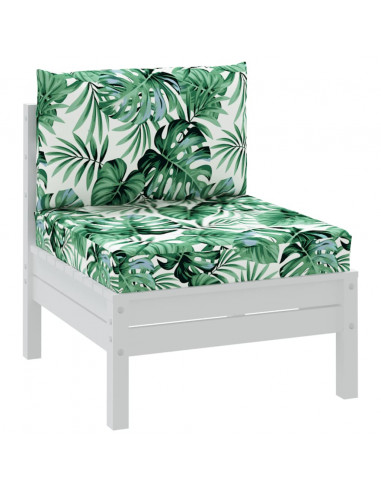 Cuscini per Pallet 2 pz Motivo a Foglie Tessuto