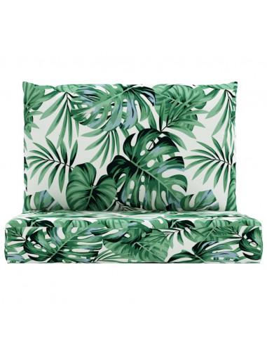 Cuscini per Pallet 2 pz Motivo a Foglie Tessuto