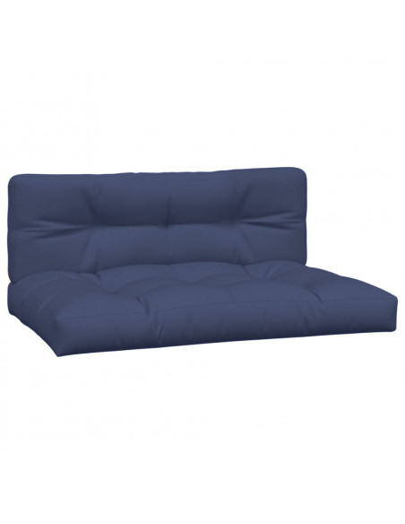 Cuscini per Pallet 2 pz Blu Marino in Tessuto