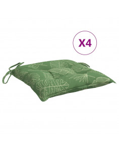 Cuscini per Sedia 4 pz Motivo a Foglie 40x40x7 cm Tessuto 2