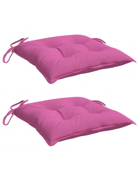 Cuscini per Sedia 2pz Rosa 40x40x7 cm Tessuto