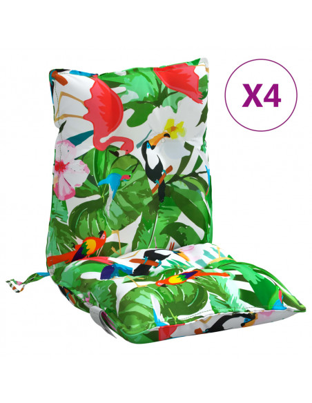 Cuscini Sedia Schienale Basso 4pz Multicolore in Tessuto Oxford