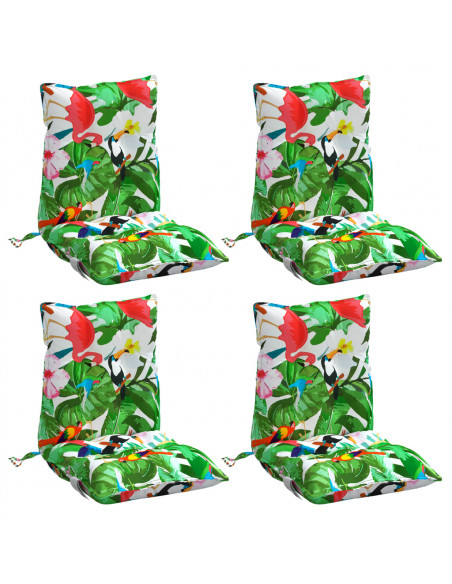 Cuscini Sedia Schienale Basso 4pz Multicolore in Tessuto Oxford