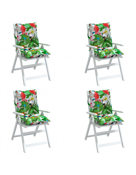 Cuscini Sedia Schienale Basso 4pz Multicolore in Tessuto Oxford