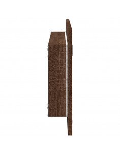 Specchio da Bagno LED Rovere Marrone 100x8,5x37cm in Truciolato 2