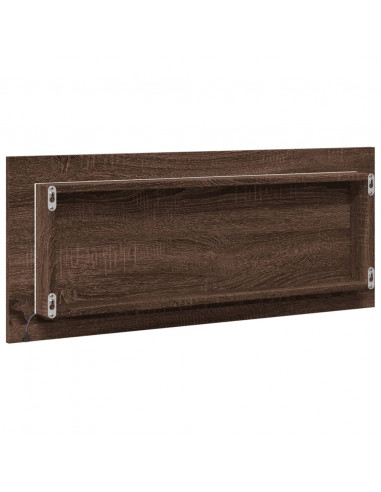 Specchio da Bagno LED Rovere Marrone 100x8,5x37cm in Truciolato