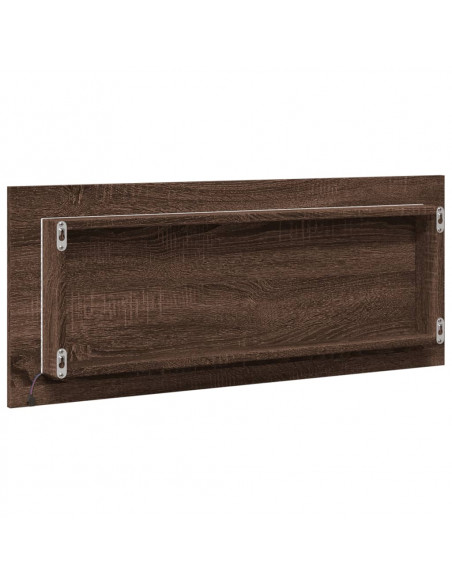 Specchio da Bagno LED Rovere Marrone 100x8,5x37cm in Truciolato