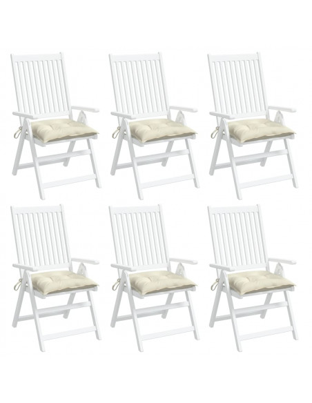 Cuscini per Sedia 6 pz Bianco Crema 50x50x7cm in Tessuto Oxford