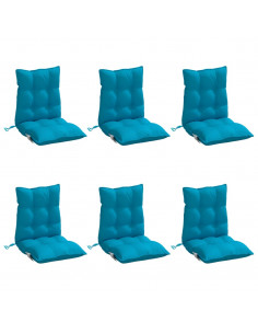 Cuscini Sedia Schienale Basso 6 pz Azzurro in Tessuto Oxford 2