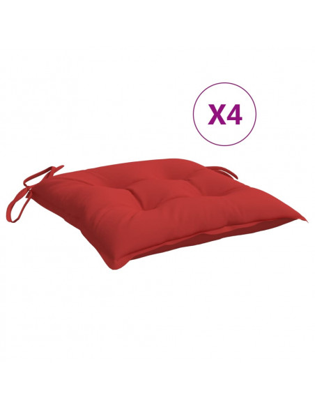 Cuscini per Pallet 4 pz Rossi 50x50x7 cm Tessuto Oxford