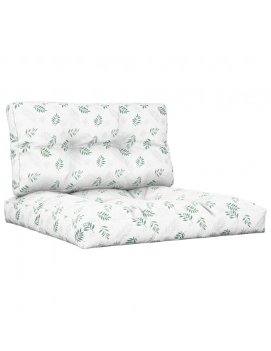 Cuscini per Pallet 2 pz Motivo a Foglie Tessuto