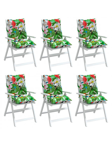 Cuscini Sedia Schienale Basso 6pz Multicolore in Tessuto Oxford