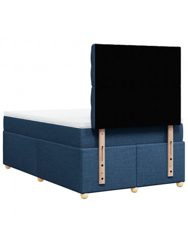 Giroletto a Molle con Materasso Blu 120x190 cm in Tessuto