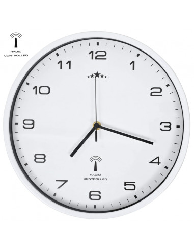 Orologio a Parete Radiocontrollato Movimento Quarzo 31cm Bianco