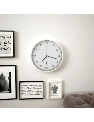 Orologio a Parete Radiocontrollato Movimento Quarzo 31cm Bianco