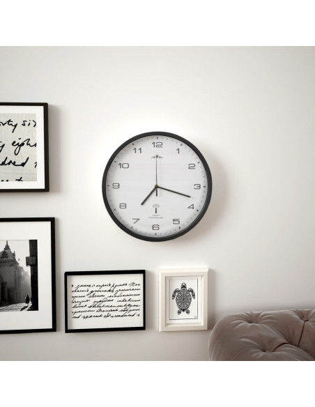 Orologio a Parete Radiocontrollato al Quarzo 31cm Bianco e Nero