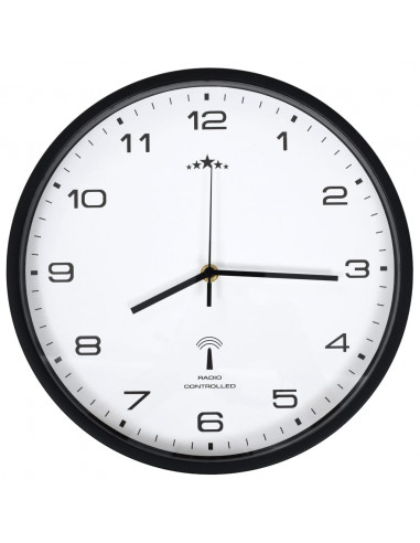 Orologio a Parete Radiocontrollato al Quarzo 31cm Bianco e Nero