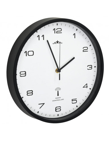 Orologio a Parete Radiocontrollato al Quarzo 31cm Bianco e Nero