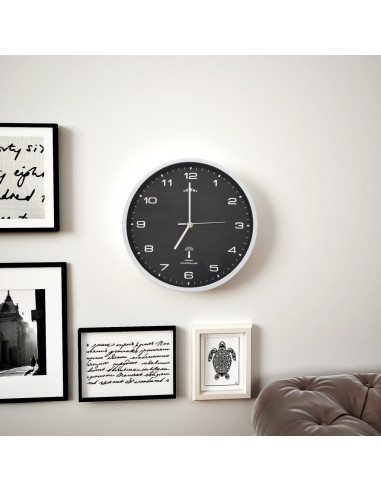 Orologio a Parete Radiocontrollato Movimento Quarzo 31 cm Nero