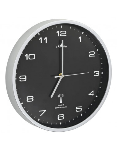 Orologio a Parete Radiocontrollato Movimento Quarzo 31 cm Nero