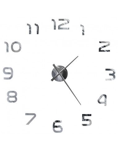 Orologio da Parete 3D in Stile Moderno 100cm XXL Argento