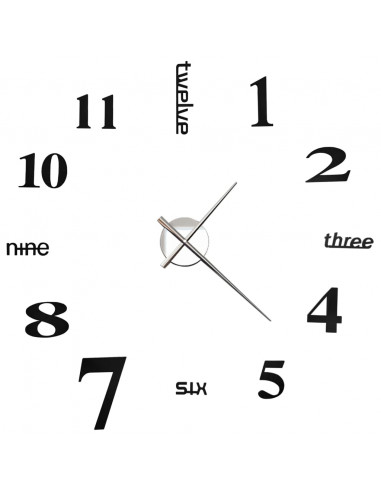 Orologio da Parete 3D in Stile Moderno 100cm XXL Nero