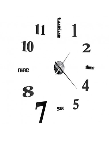 Orologio da Parete 3D in Stile Moderno 100cm XXL Nero
