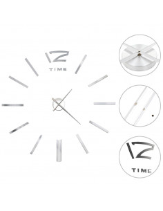 Orologio da Parete 3D in Stile Moderno 100cm XXL Argento 2