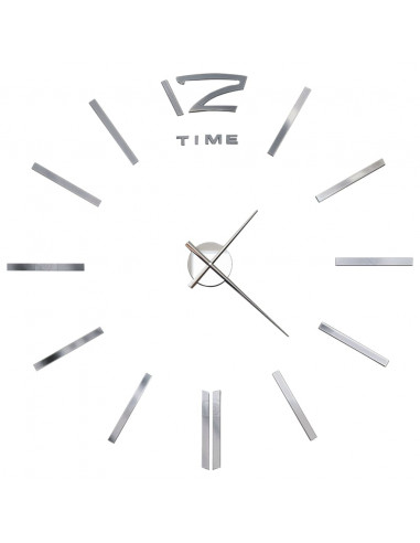 Orologio da Parete 3D in Stile Moderno 100cm XXL Argento