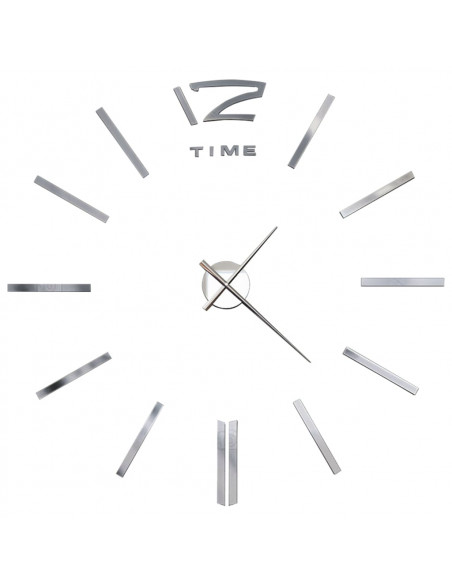 Orologio da Parete 3D in Stile Moderno 100cm XXL Argento